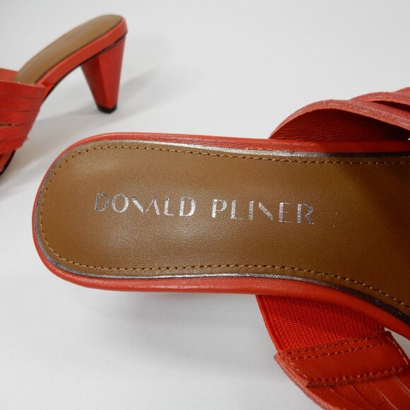 DONALD PLINER Alannis Slide Toe Ring Sandals Size 6 Tomato Red Leather NEW - Picture 8 of 14